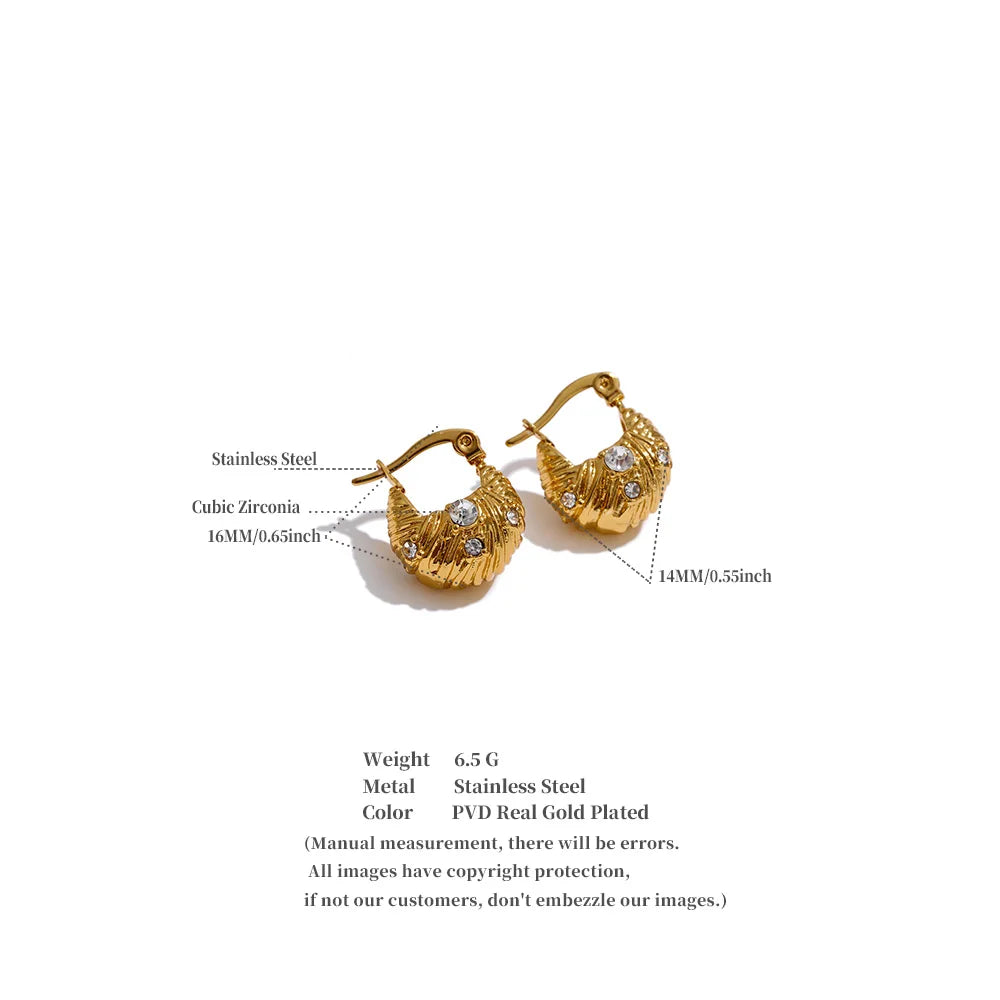 Zircon Hoop Earrings