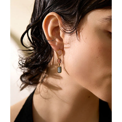 Geometric Natural Stone Drop Earrings
