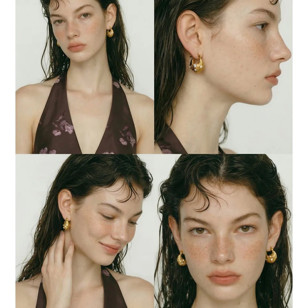 Zircon Hoop Earrings